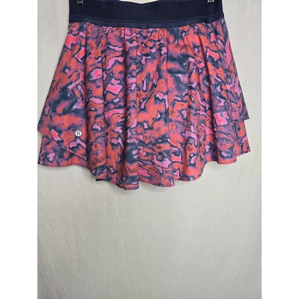 Lululemon Court Rival High Rise Skirt 6 Tall Chroma Clash Multi Mineral- FLAWED